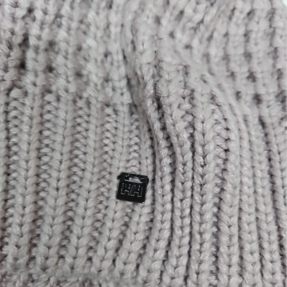 Helly Hansen Womens Dusty Purple Snowfall Faux Fur Lined Pom Pom Beanie NWT